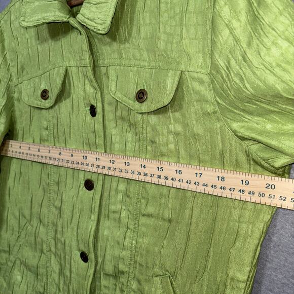 Green Lightweight Textured Jacket Medium Fairy Garden Witchy Statement Capsule - Picture 3 of 4